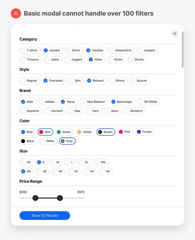 How to Handle a Massive Filter with Over 100 Options