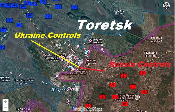 Russian Defense of Coal Mining Town Toretsk Collapses as Ukraine Advances Beyond City Center