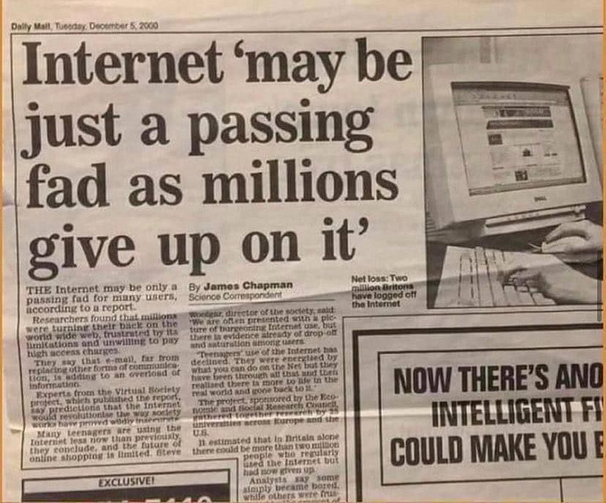 Internet May Be Just a Passing Fad, The Newspaper Said 21 Years Ago