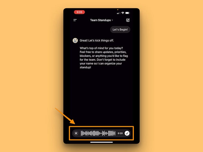 Example of dictation UI from the ChatGPT app