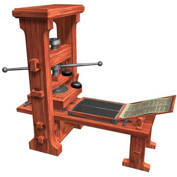 The First Printing Press. The printing press is a machine that