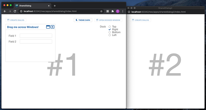 Web-Based Multi-Screen Apps Including Drag & Drop