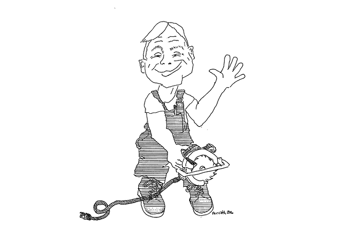 Caricature of Randy Fredlund by Lou Horvath
