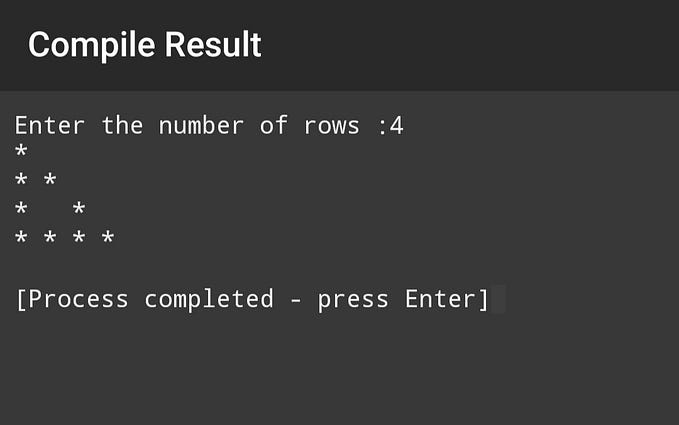 C : Program for printing asterisk in right angle triangle shape
