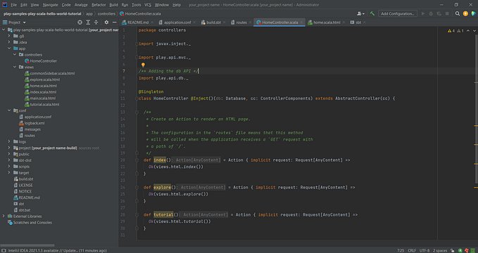 Play framework with MySQL database Part 3