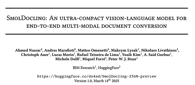 Papers Explained 333: SmolDocling