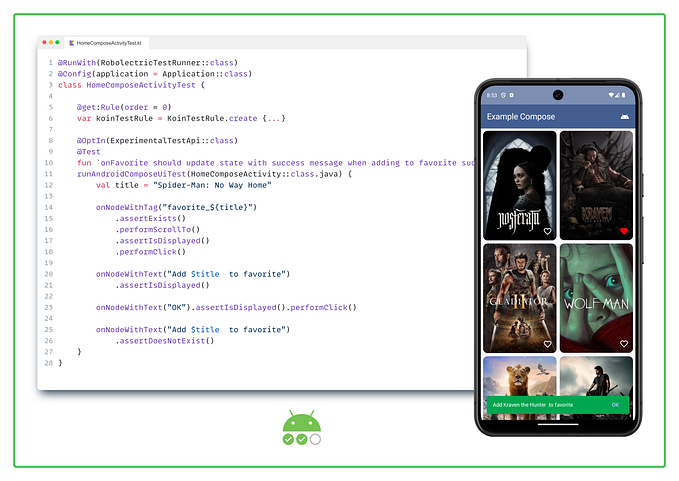 Testing on Android: Unit Testing, Behavioral tests, not implementation tests.
