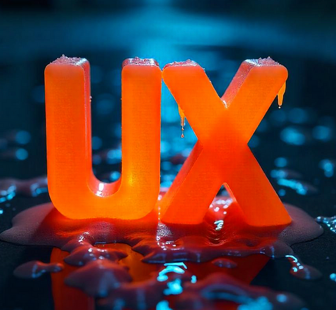 UX Lettering melting into the floor.