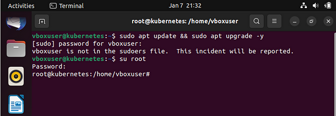 vboxuser is not in the sudoers file .This incident will be reported!Enable sudo in Ubuntu -RESOLVED