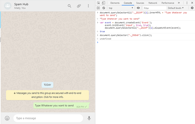 Power of DOM Manipulation Create a Simple Spam Script for WhatsApp Web