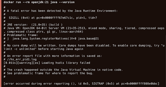 Java on Docker SIGILL Exception on Mac OS Sequoia 15.2