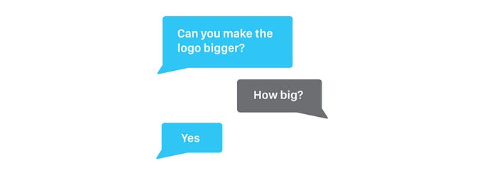 Thumbnail image describing a conversation between design & non-designer