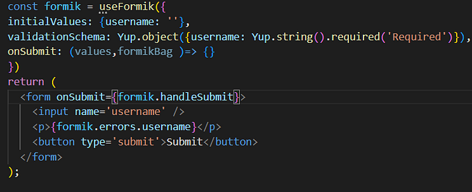 Formik/Yup Cheat sheet