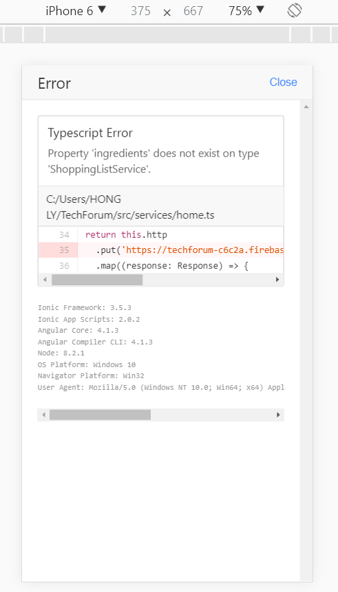 Debugging in Ionic