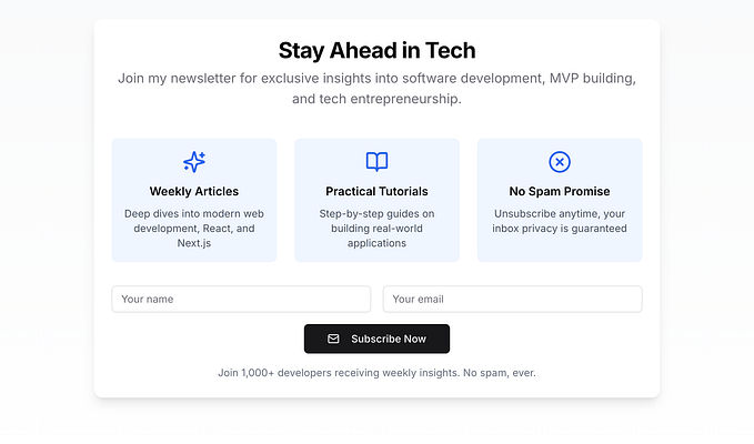 Building a Newsletter Form in Next.js 15 with React 19, React Hook Form, and Shadcn UI