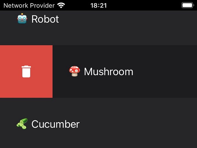 📱React Native — Lists with swipe sideways for action