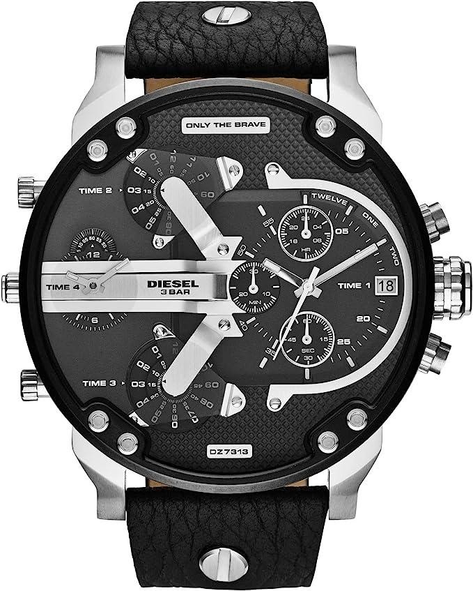 Diesel Mr. Daddy 2.0 Men's Watch with Oversized Chronograph Watch Dial and  Stainless Steel, Silicone or Leather Band