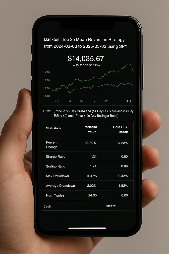 I told Claude 3.7 Sonnet to build me a mean reverting trading strategy. It’s DESTROYING the market.