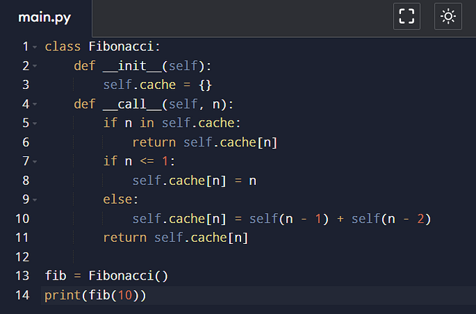 fibonacci with __call__()