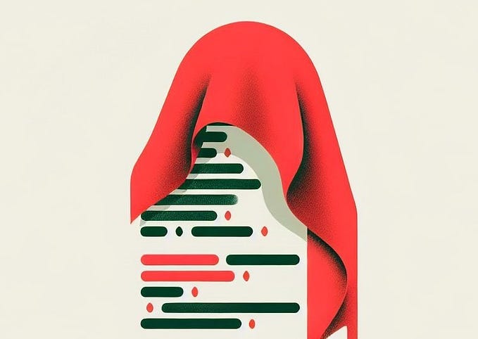 Artistic visual of code coverage hidden by a veil