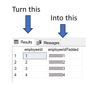 How to pad data with leading zeros in SQL