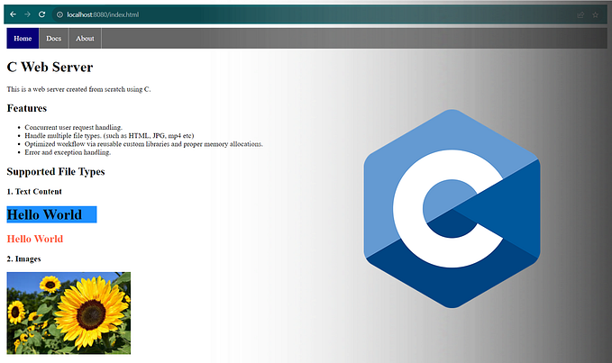 Creating a Web Server using C