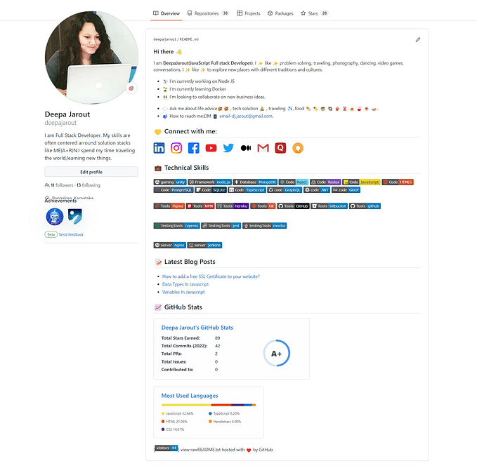 How to make a Professional Github Profile Using README File