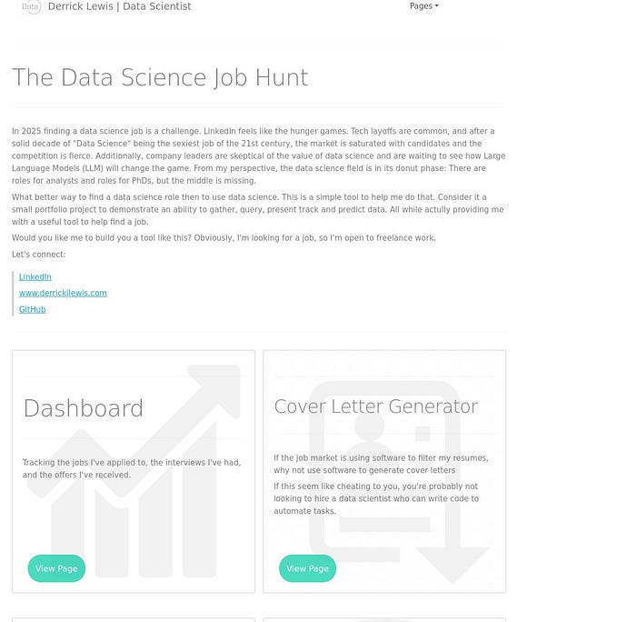 I’m going to hunt for a data science role like a data scientist