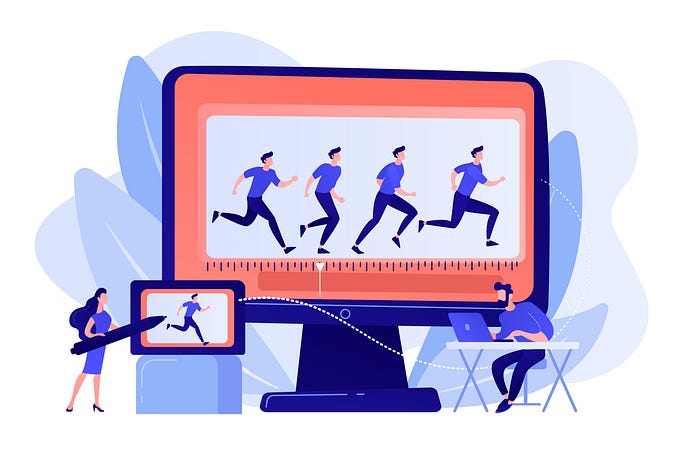 Illustration of motion designers at work