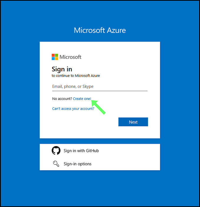 Sign in page for Microsoft Azure.