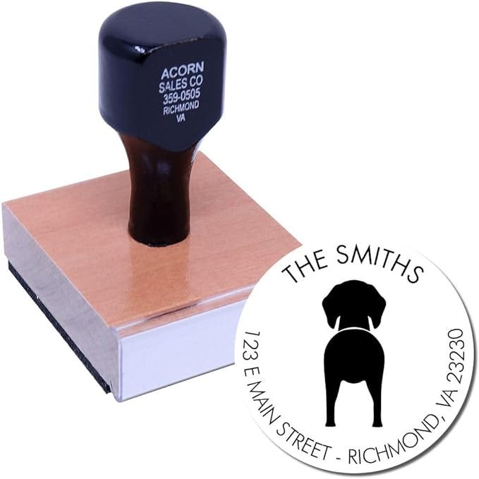 Round Collie Envelope Rubber Stamp - Acorn Sales - Medium