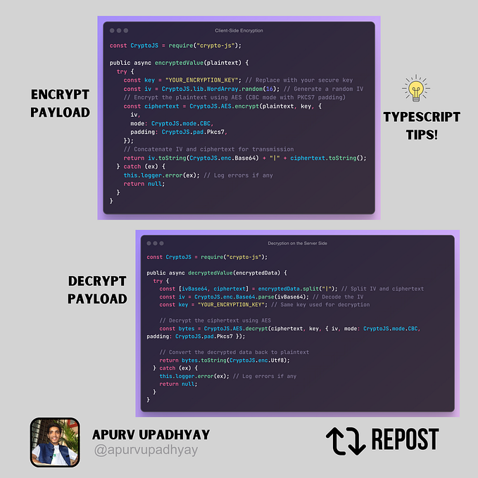 💡 Encrypting Payloads from Client-Side and Decrypting on Server-Side: A Step-by-Step Guide 🔒