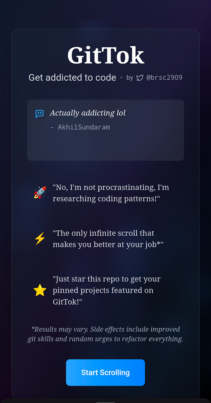 My Friend Built a Tool That Turns GitHub Into TikTok, and I Hope It Goes Viral