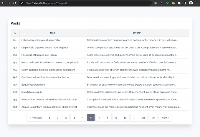 How to implement pagination in Laravel 9 + Inertia.js + Vue 3 stack