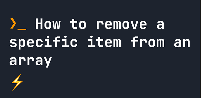 How to remove a specific item from an array?