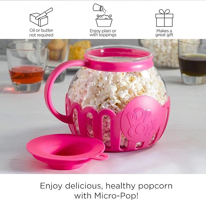 Ecolution Patented MicroPop Microwave Popcorn Popper with Temperature