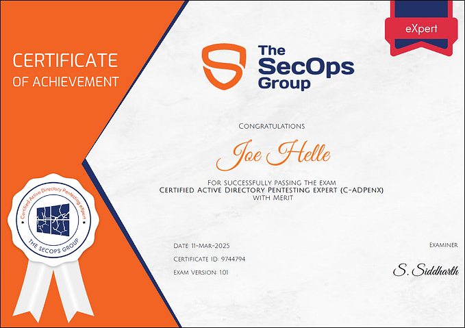 Exam Review — SecOps Group Certified Active Directory Pentesting exPert (C-ADPenX)
