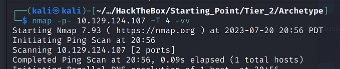 HTB — Tier 2 Starting Point: Archetype