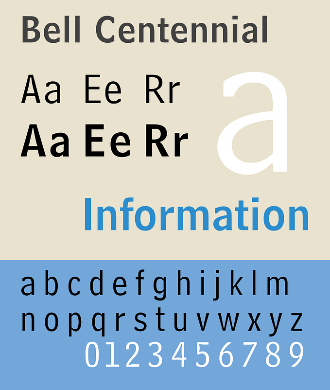 Bell Centennial: Typeface