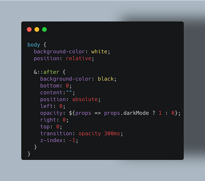 Change the background color with transition animation