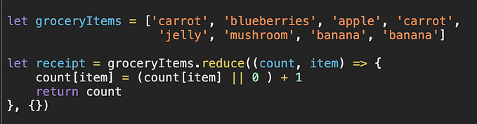 Using Reduce in JavaScript