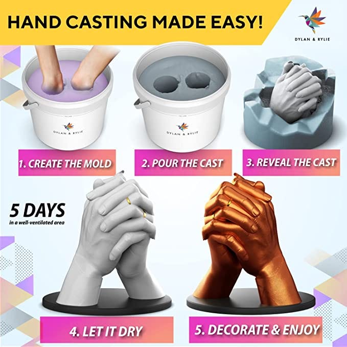 Dylan & Rylie Hand Casting Kit Couples — Plaster Hand Mold Casting