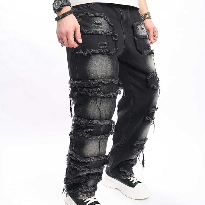 Baggy Men's Denim Trousers with Effect main image 0