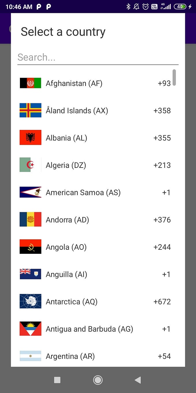 How to add a country code picker in Android studio Kotlin