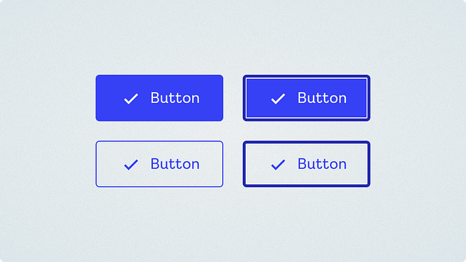 Four buttons in primary, secondary, and focussed and default variants.