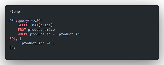 SQL Queries in laravel with Heredoc: A Clean and Readable Approach