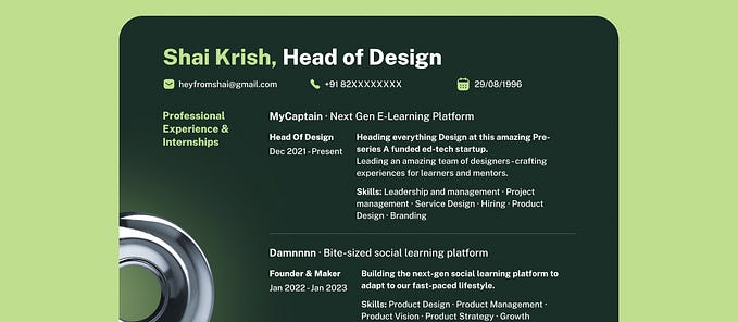 Resume tips for Product Designers 2025