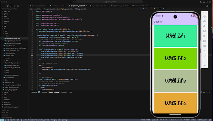 PaginationBloc Dart File representing how to abstract the pagination for repeated use