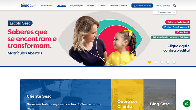 UI Case: Novo site do Sesc - Santa Catarina
