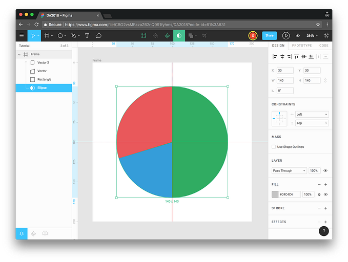 Create a pie chart/donut chart in Figma